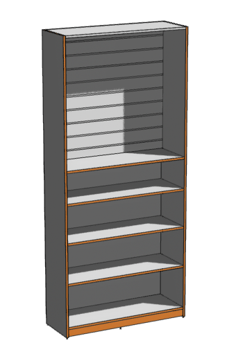 Стеллаж открытый (низ - полки, верх - эк.панель) 1000x350x2230